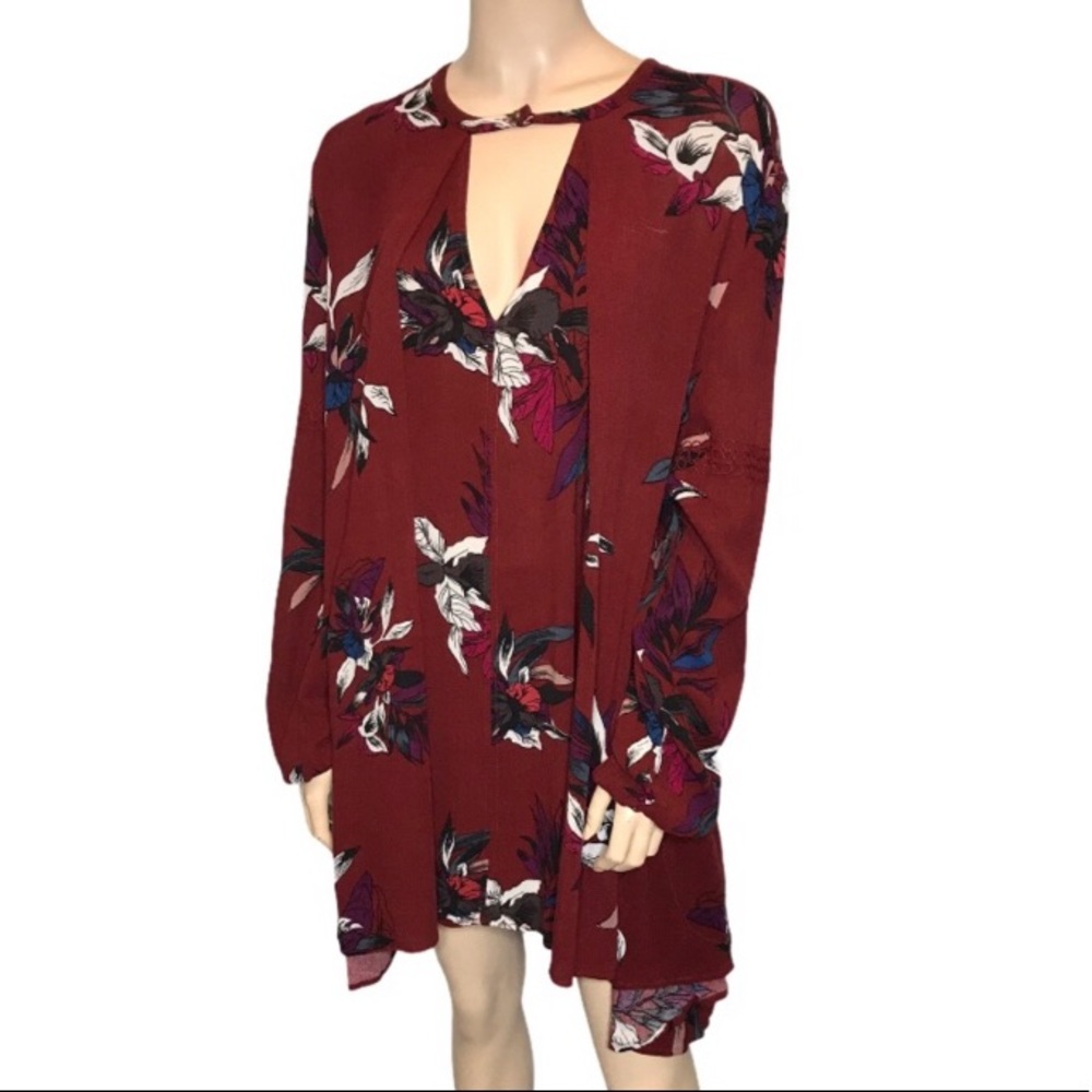 Free People Tree Swing Oversize Maroon Dress - Picture 2 of 11
